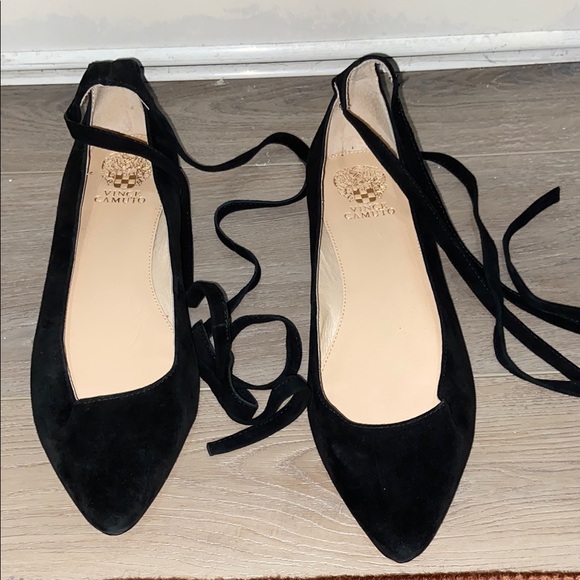 Vince Camuto Black Suede Women's Flats - Picture 1 of 4